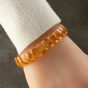 Citrine Rectangular Gemstone Elastic Bracelet