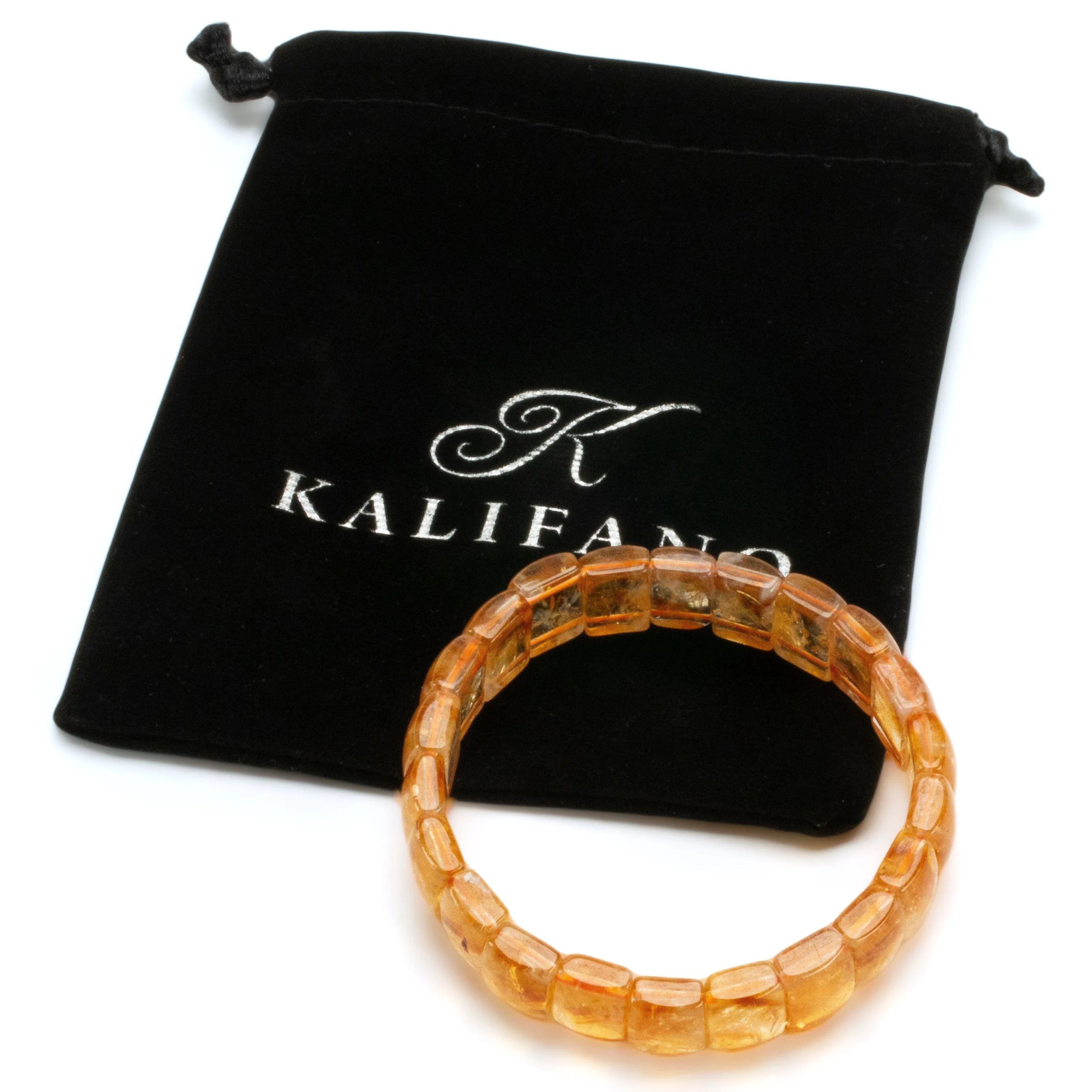 Citrine Rectangular Gemstone Elastic Bracelet