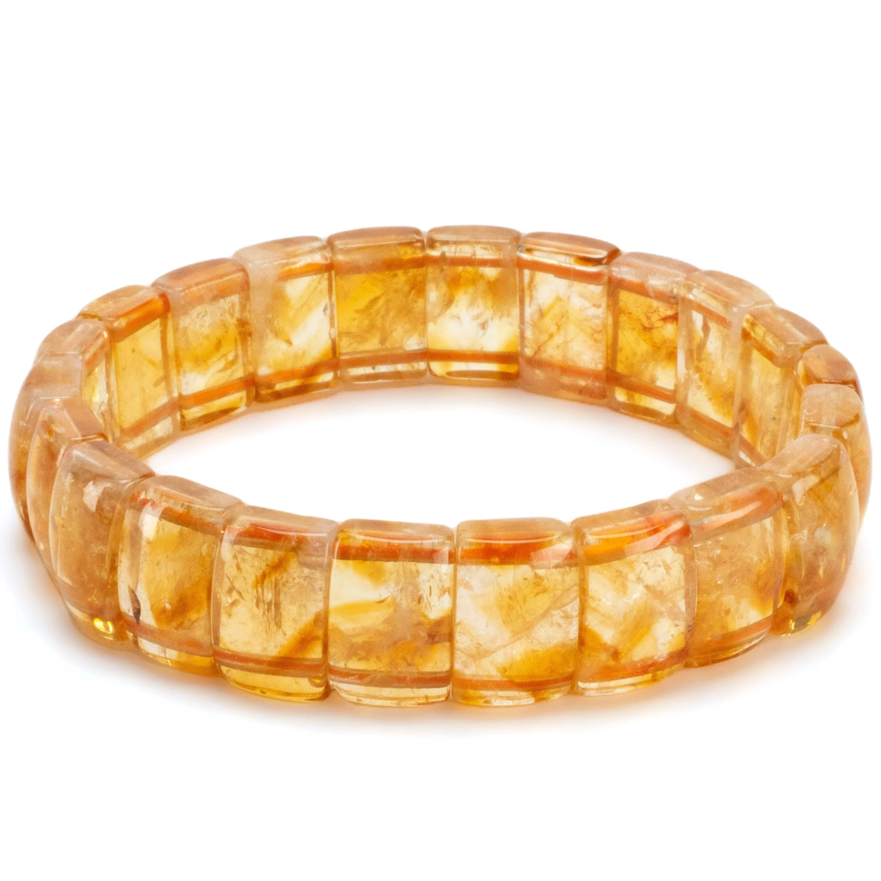 Citrine Rectangular Gemstone Elastic Bracelet