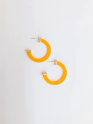 Classic Acrylic Medium Hoops in Clementine