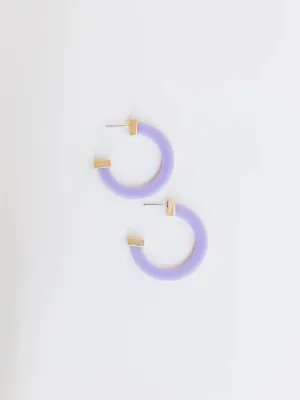 Classic Acrylic Medium Hoops in Violet