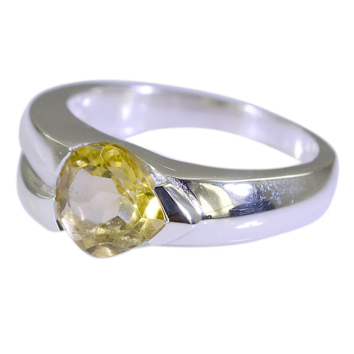 Classy Gemstone Citrine Sterling Silver Ring Vintage Jewelry Box