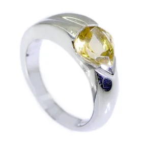 Classy Gemstone Citrine Sterling Silver Ring Vintage Jewelry Box