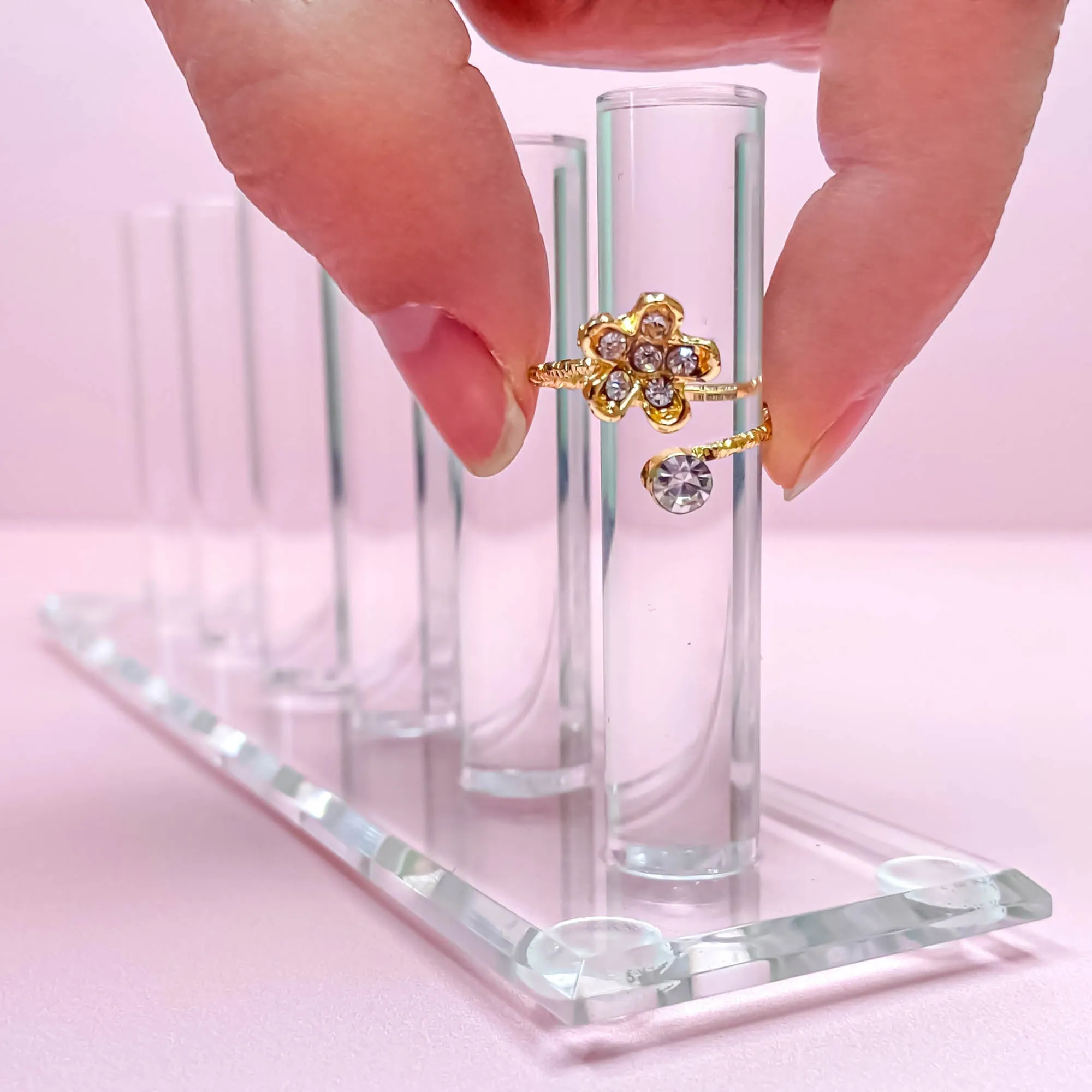 Clear Acrylic Ring Holder Organizer for Jewelry