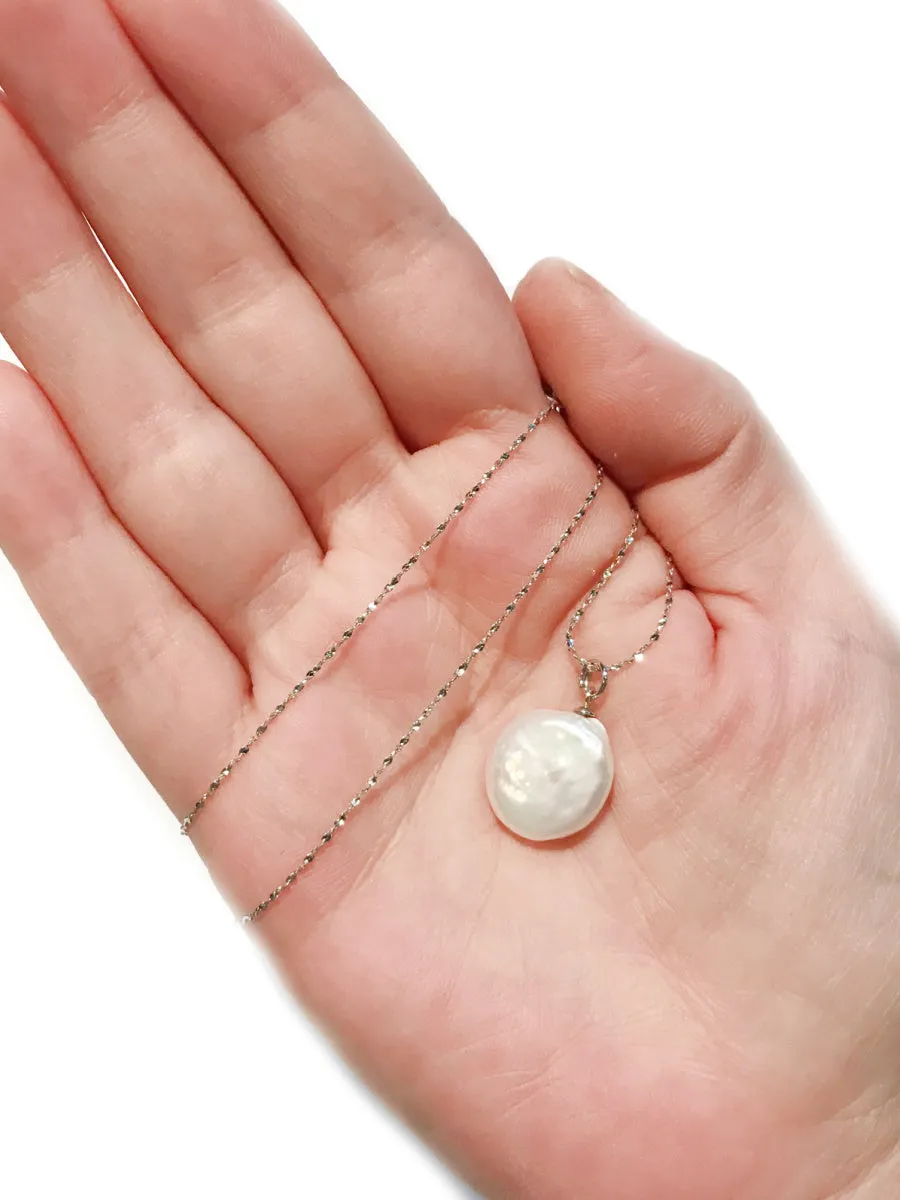 Coin Pearl Pendant Necklace