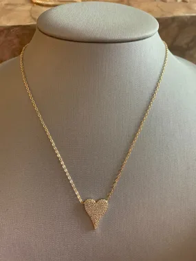 CZ Heart Shaped Pendant Necklace