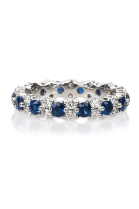 Diamond & Sapphire Eternity Band