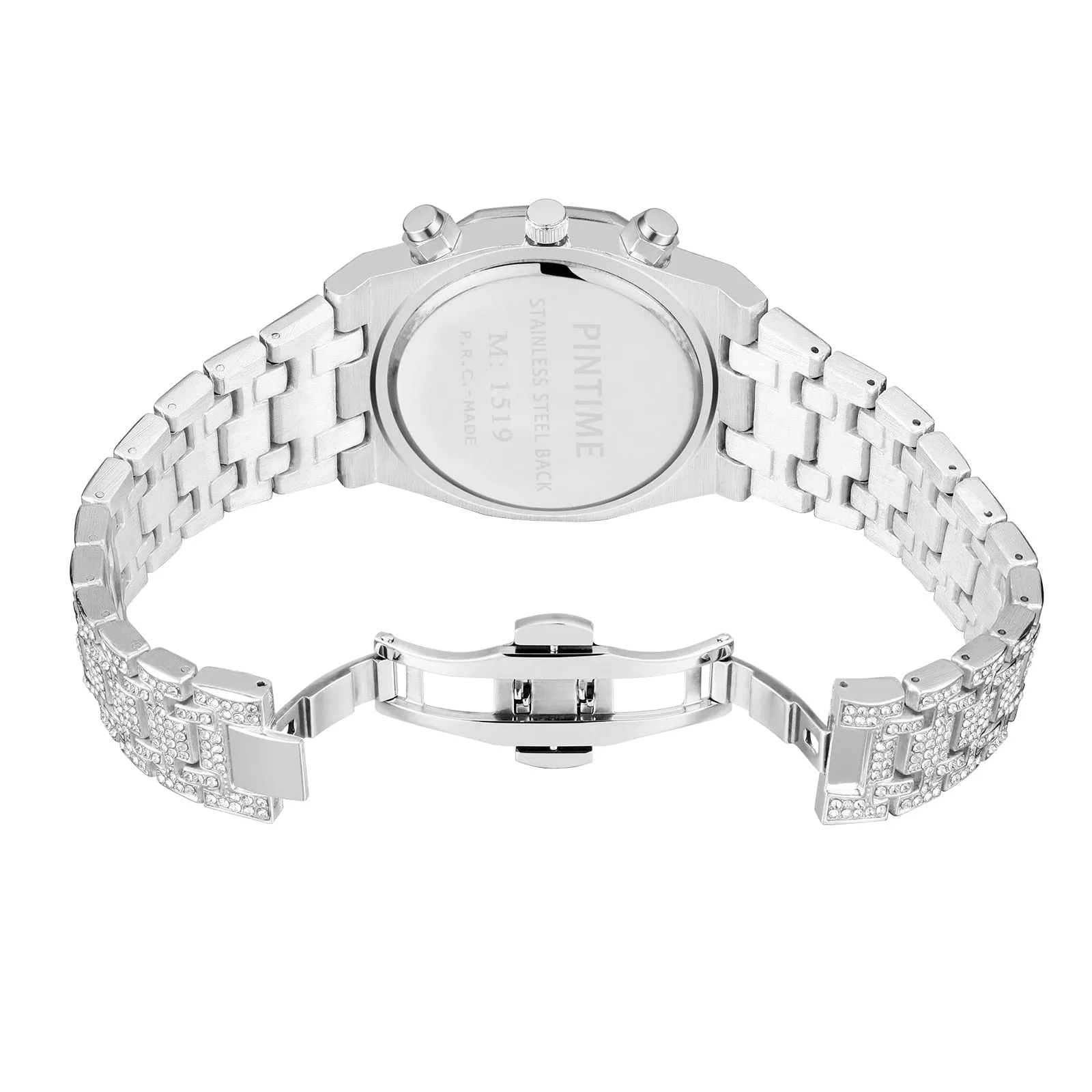 Diamond-Studded Chronograph Fashion Hip-hop Quartz Watch