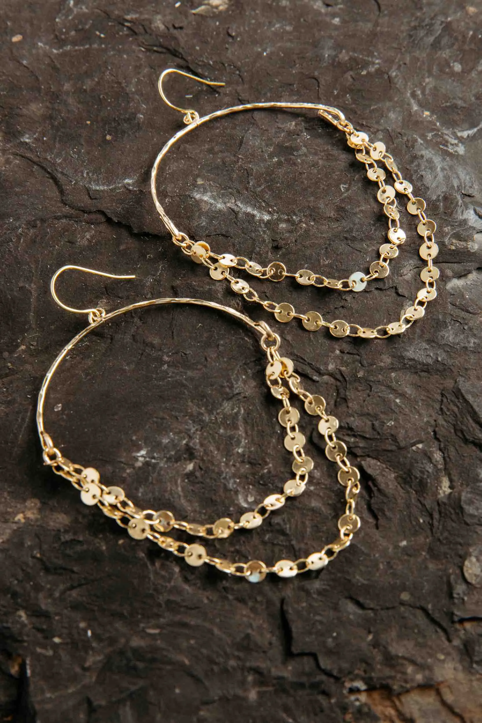 Disco Girl Gold Hoop Earrings