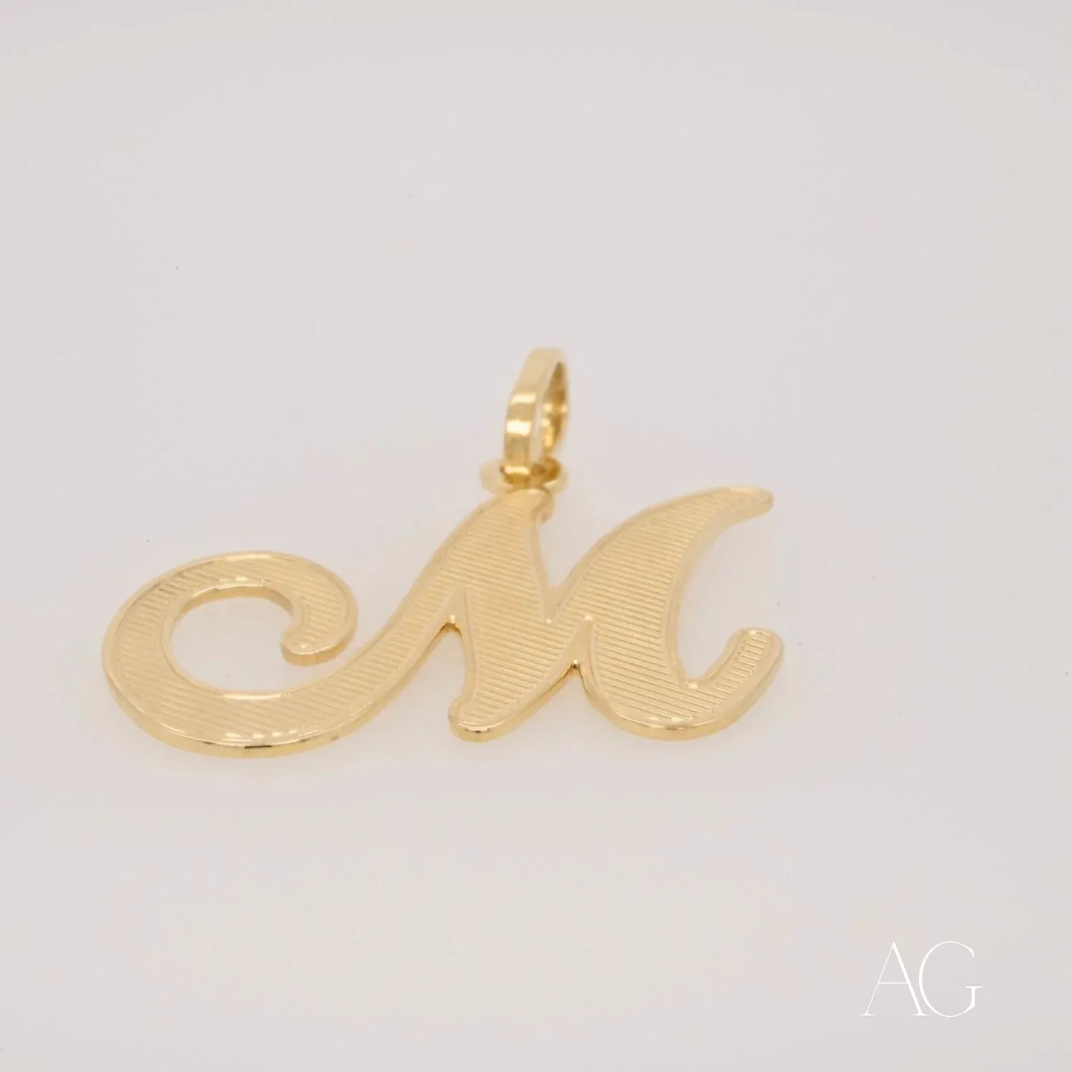 Elegant 18k Gold Letter M Pendant