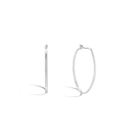 Elsa Sterling Silver Profile Hammered Oval Hoop Earrings