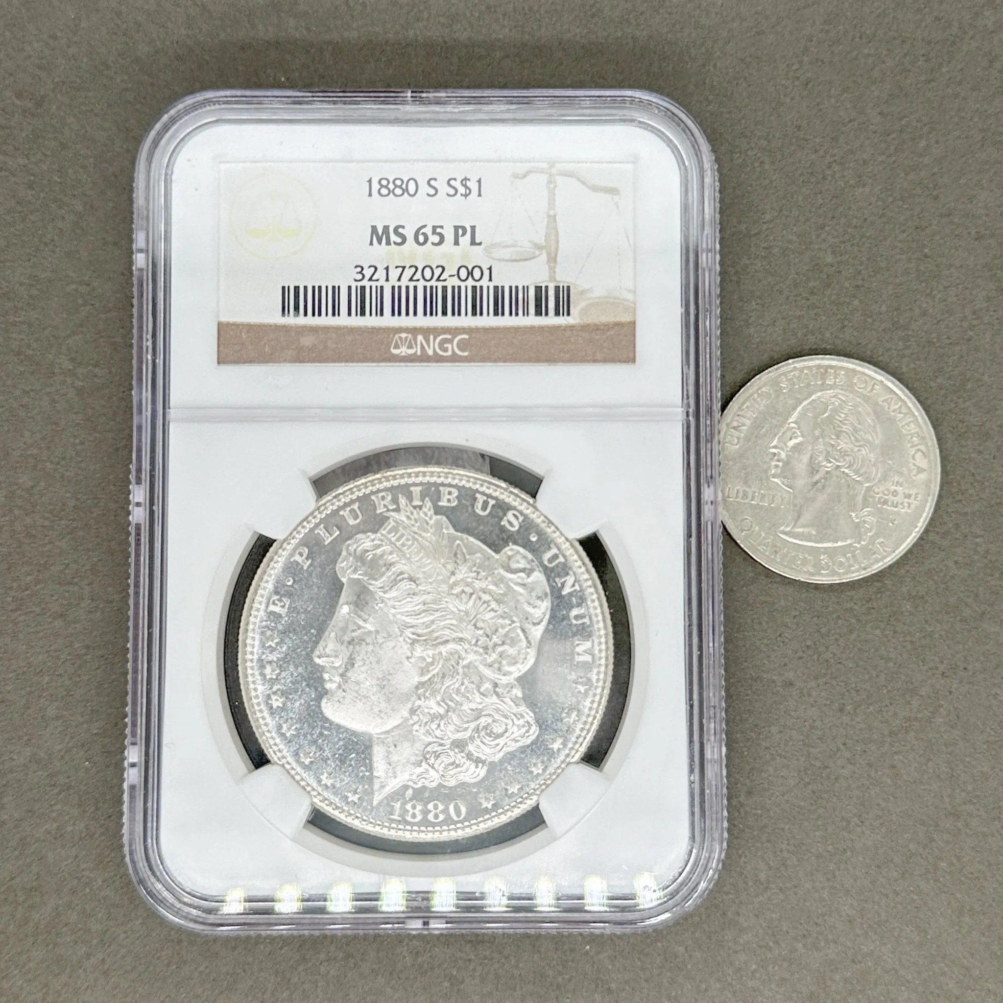 Estate 0.900 Fine Silver 1880 S$1 Morgan Dollar NGC MS65 PL