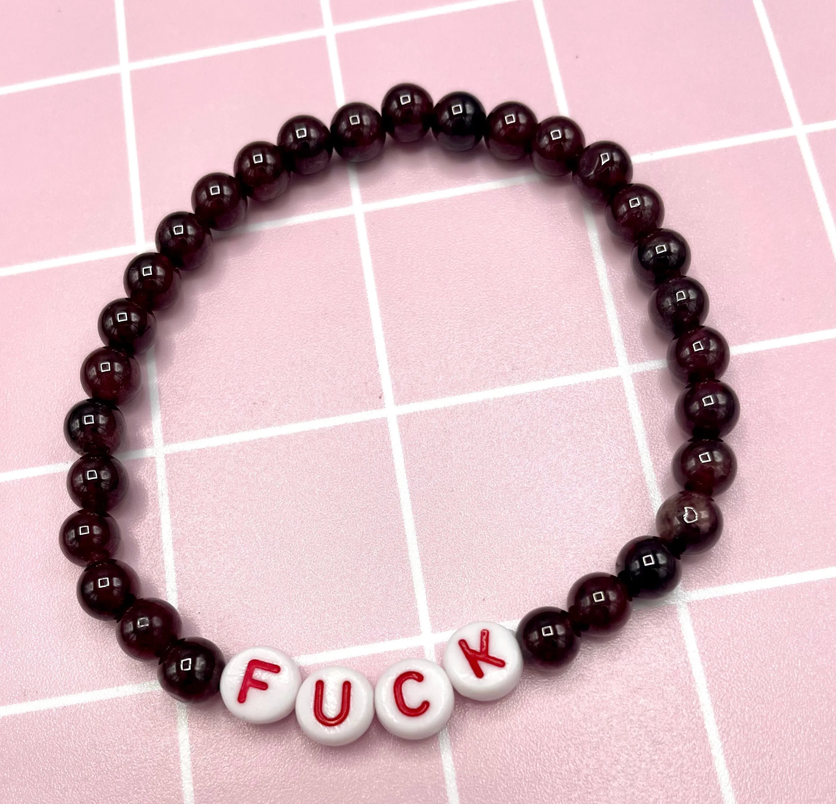 Gemstone FUCK stretch Bracelet