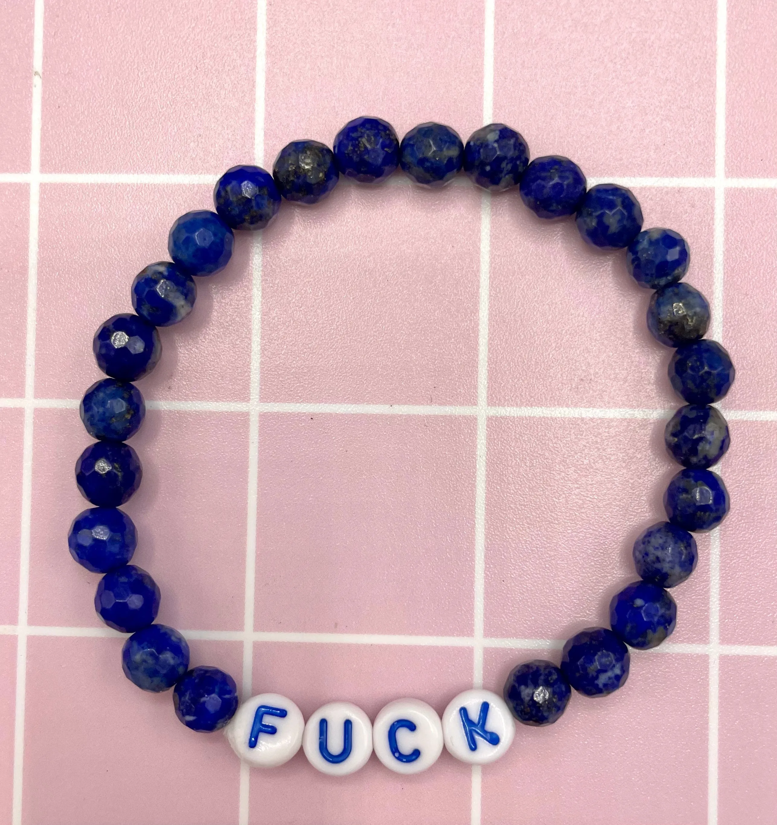 Gemstone FUCK stretch Bracelet