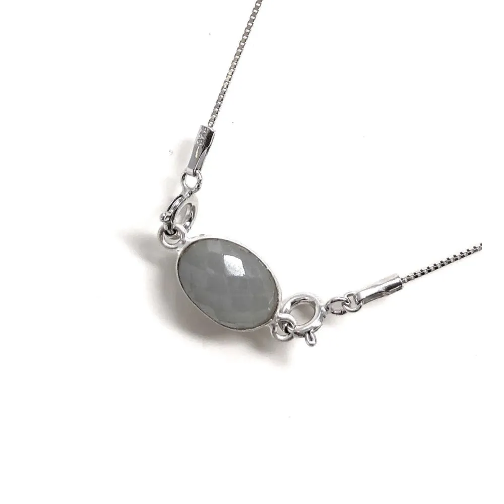 Gemstone Necklace, Layering Necklace, Minimalist Jewelry, Sterling