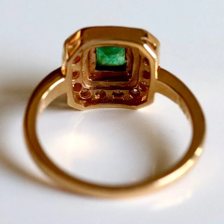 Goddess 14k Gold, Emerald and Diamond Ring