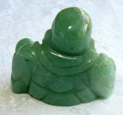 Green Jade Buddha Carving-Protect, Bless  Fits in Your Palm