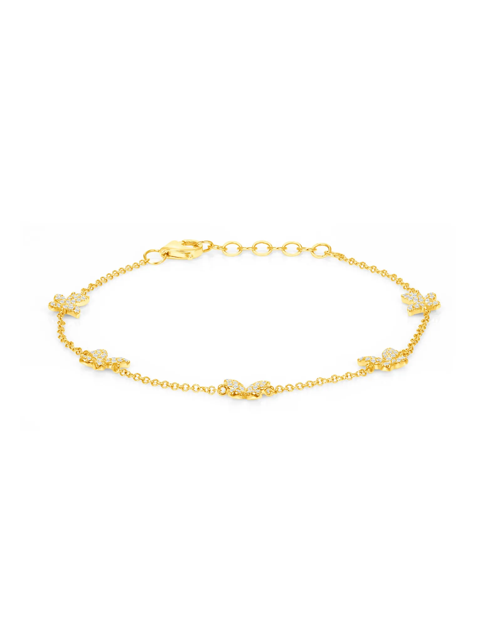 Hallie Diamond Butterfly Bracelet 14K