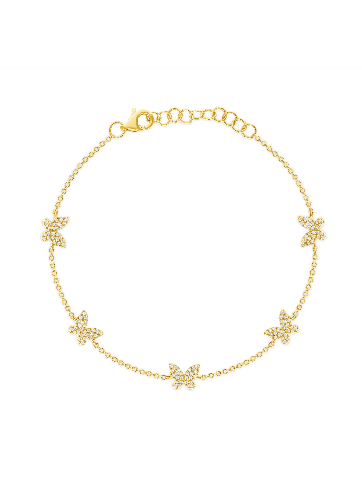 Hallie Diamond Butterfly Bracelet 14K