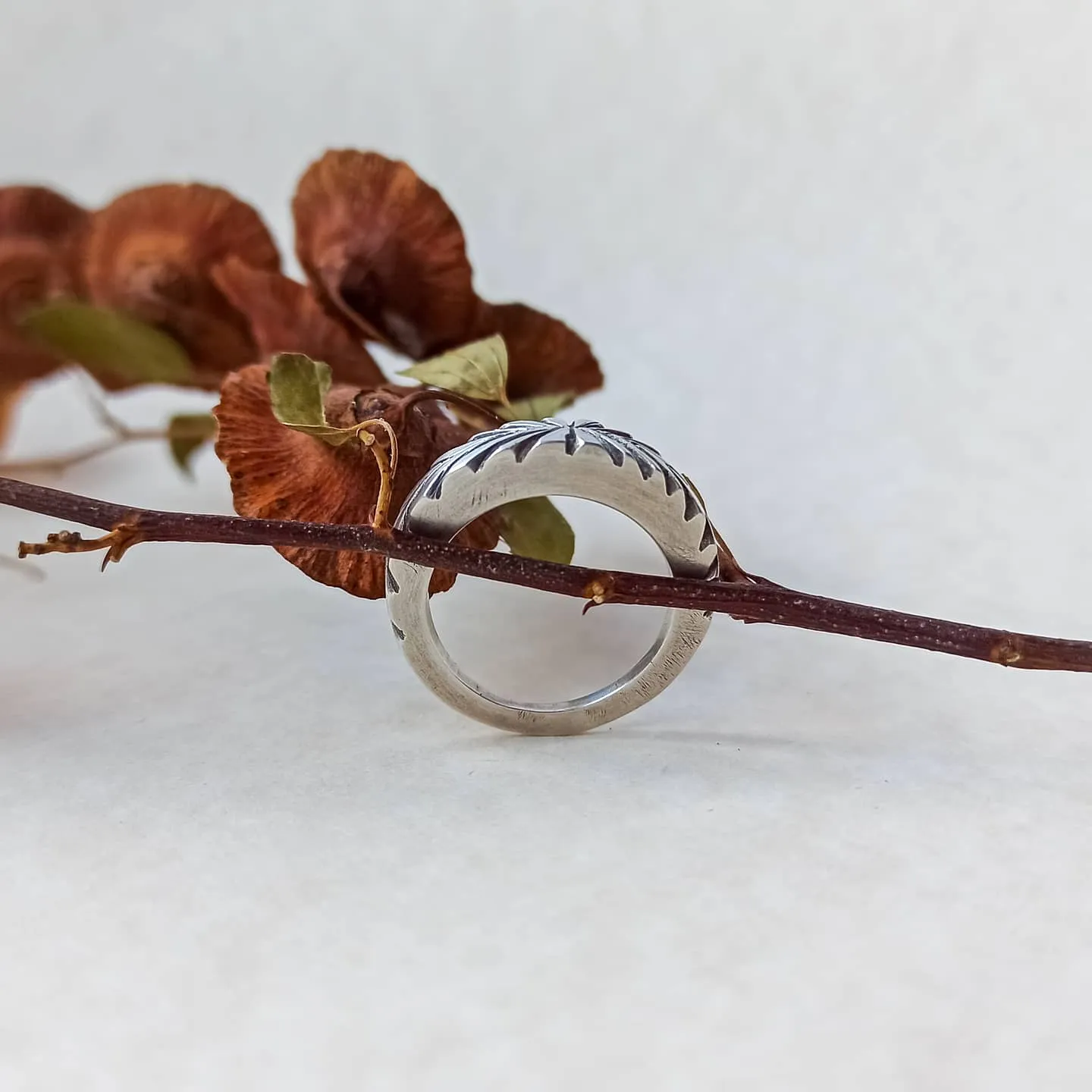 Hand Engraved Sterling Silver Ring