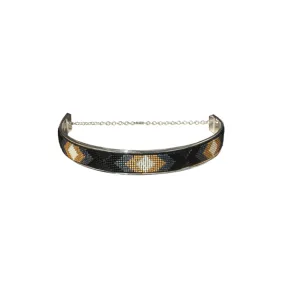 Handmade Beaded Choker Sammi in Black, Bronze