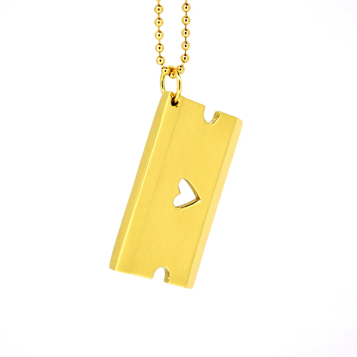 Heart Razor Pendant - Solid Gold