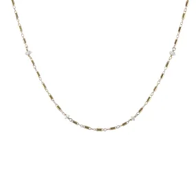 Herkimer Beaded Barrel Chain Necklace