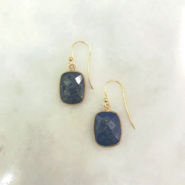 Lapiz Lazuli Single Drop Hook Earrings