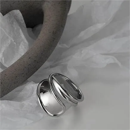 Light Luxury Simple S925 Sterling Silver Glossy Band Ring