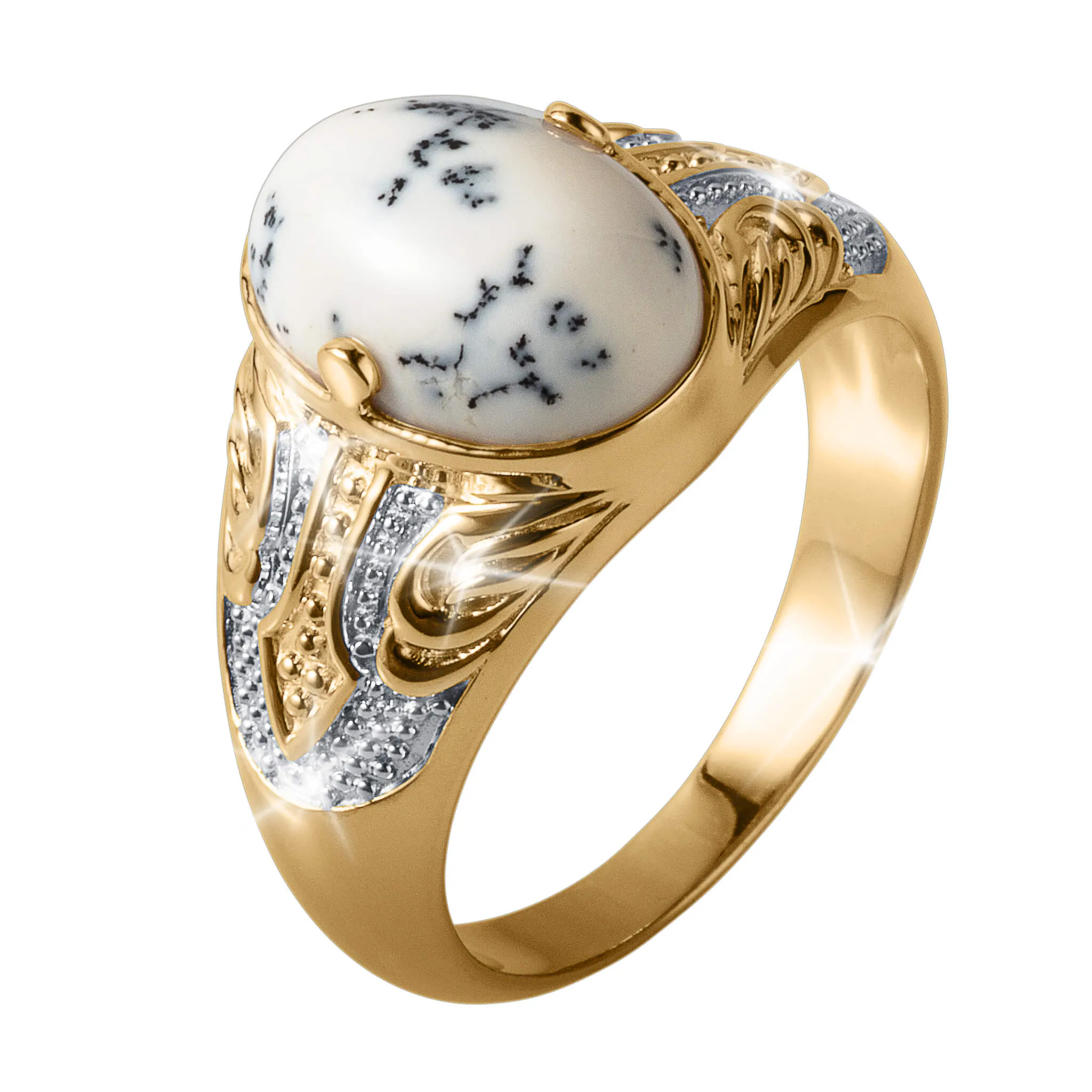 Lightening Dendrite Men's Ring