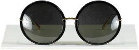 Linda Farrow Black Kew Round-frame Recycled-acetate And Titanium Sunglasses In Case One Size