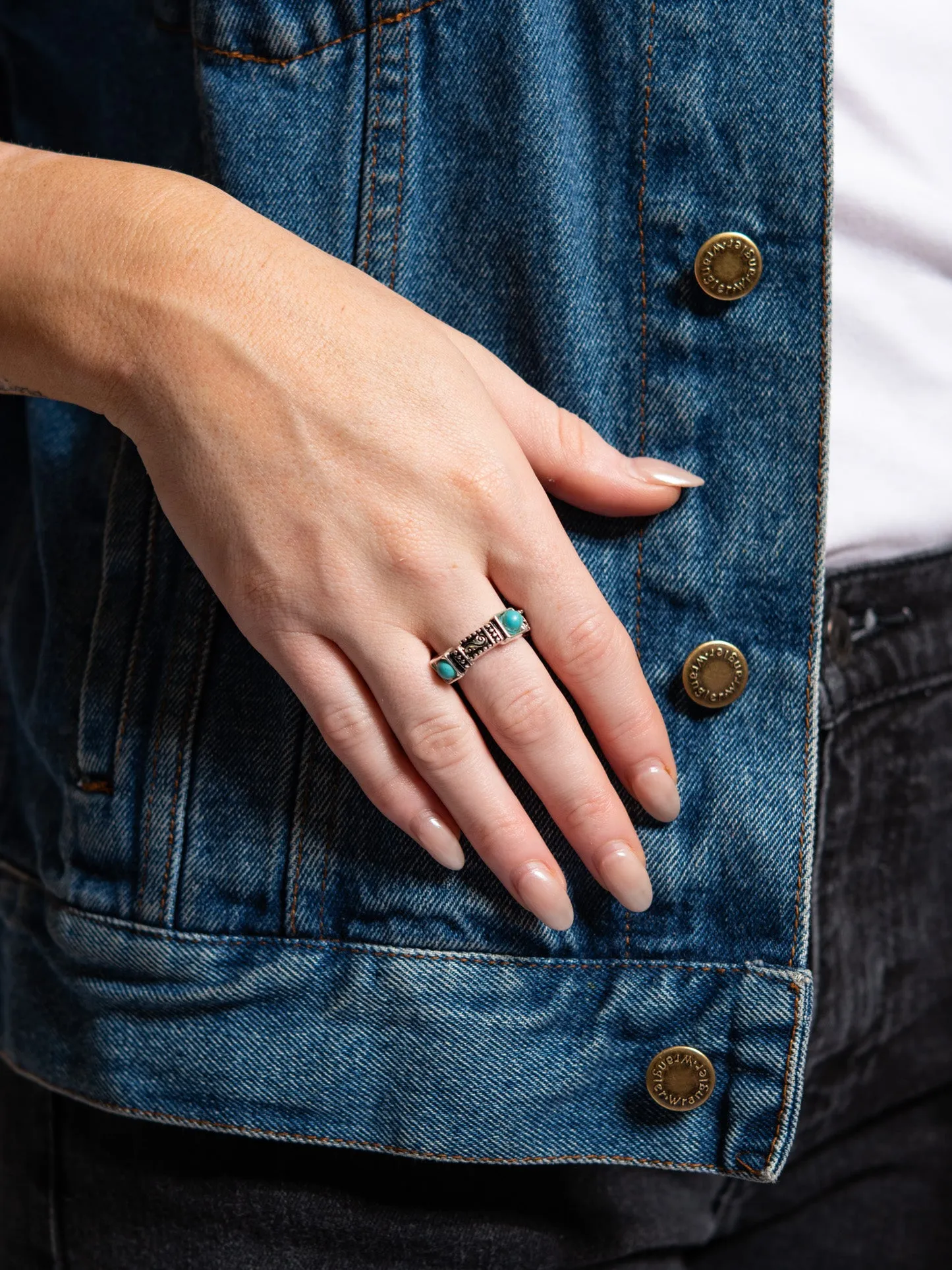 Maggie Western 4-Stone Turquoise Stretch Ring