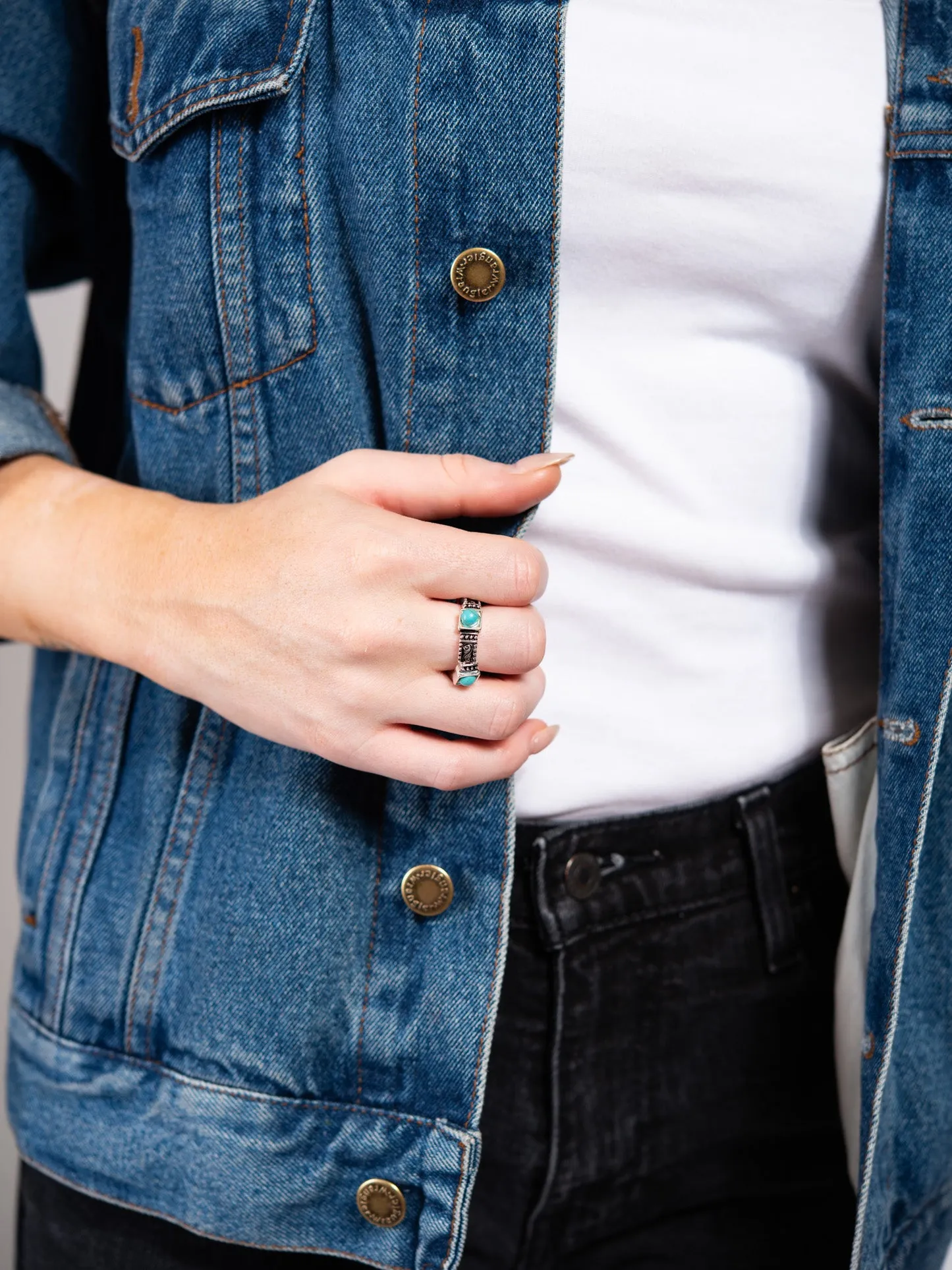 Maggie Western 4-Stone Turquoise Stretch Ring