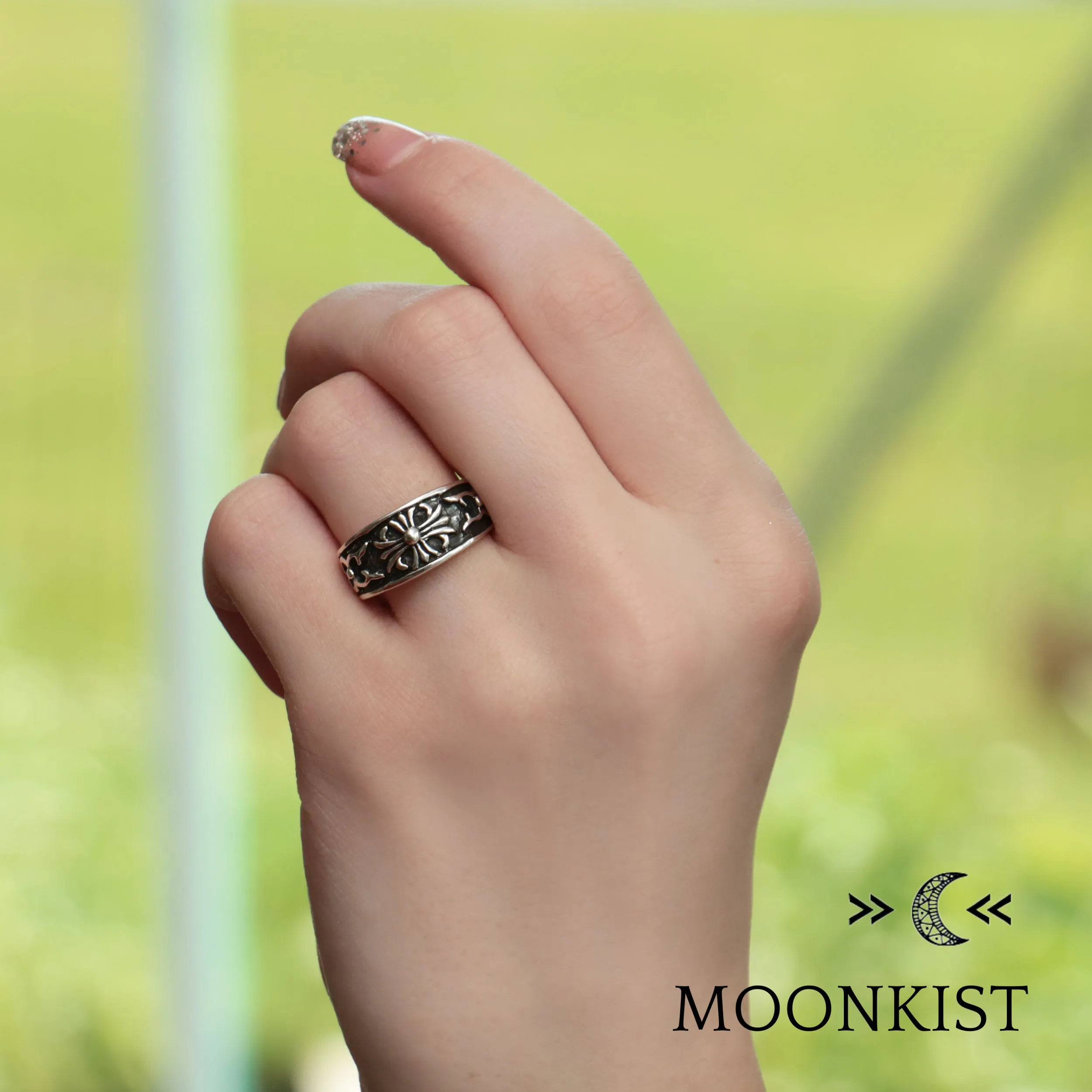 Medieval Cross Wedding Band for Men | Moonkist Designs