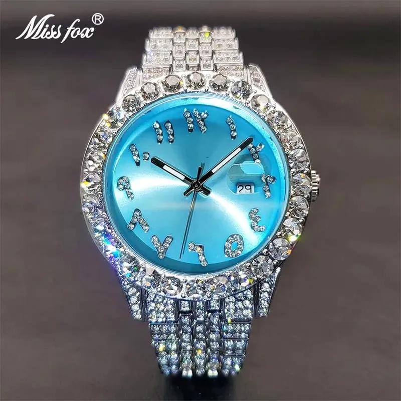 MISSFOX Bling Diamond Quartz Movement Large Women Watch W482432