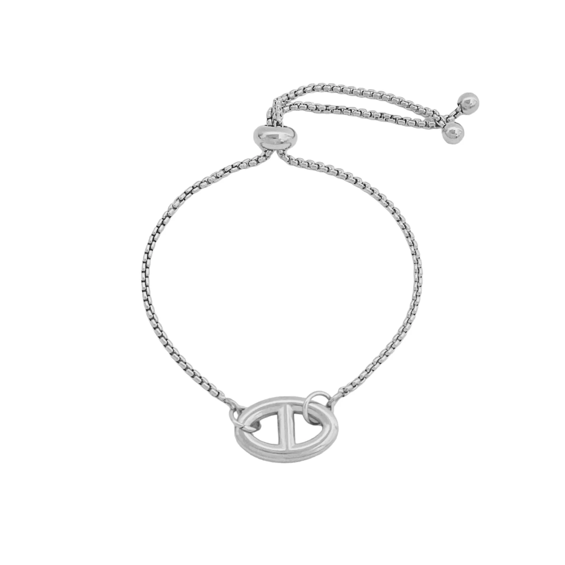 Modern Pendant Slider Bracelet Silver