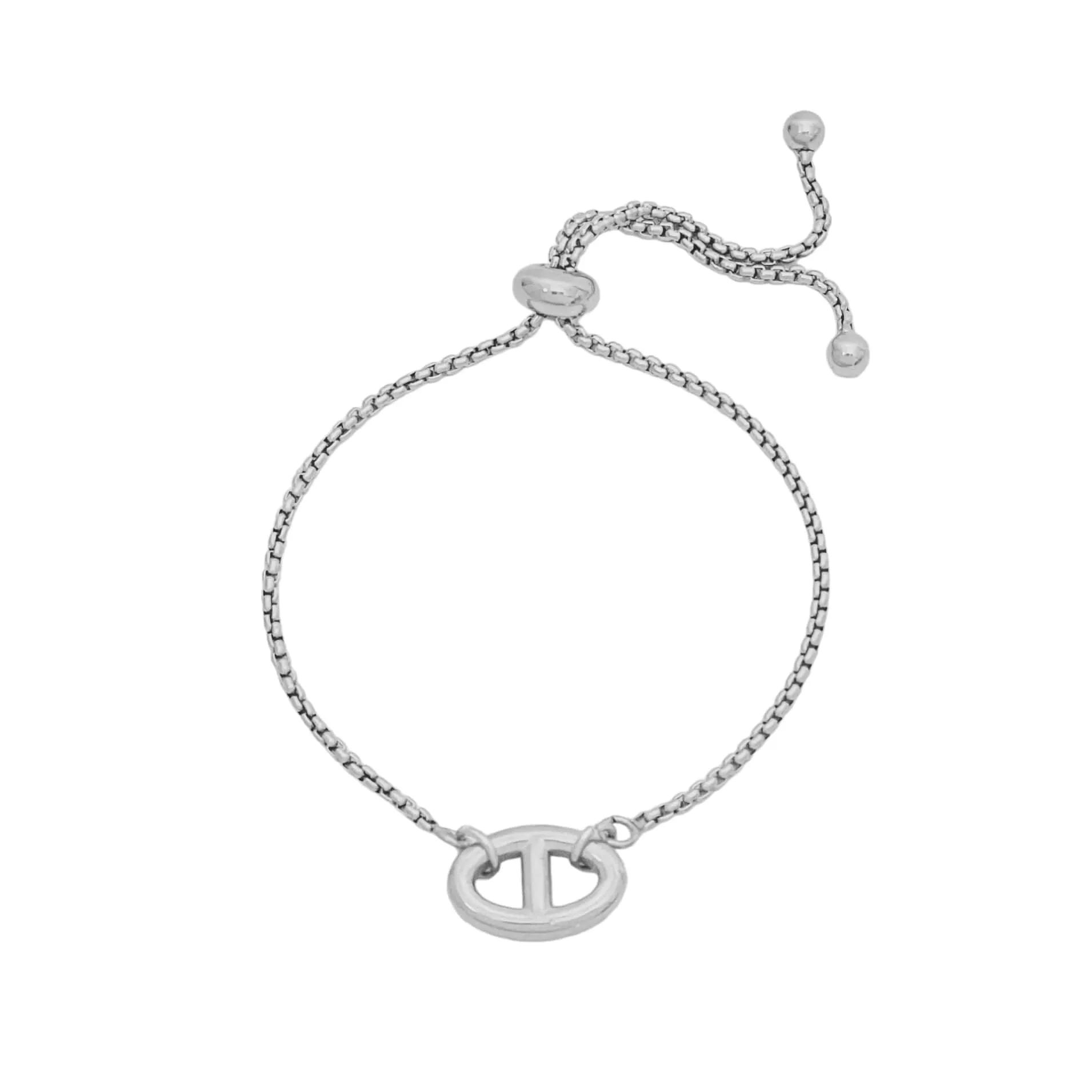 Modern Pendant Slider Bracelet Silver