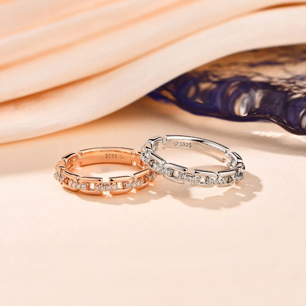 Moissanite Sterling Silver Rose Gold Rings