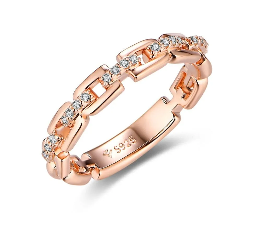 Moissanite Sterling Silver Rose Gold Rings