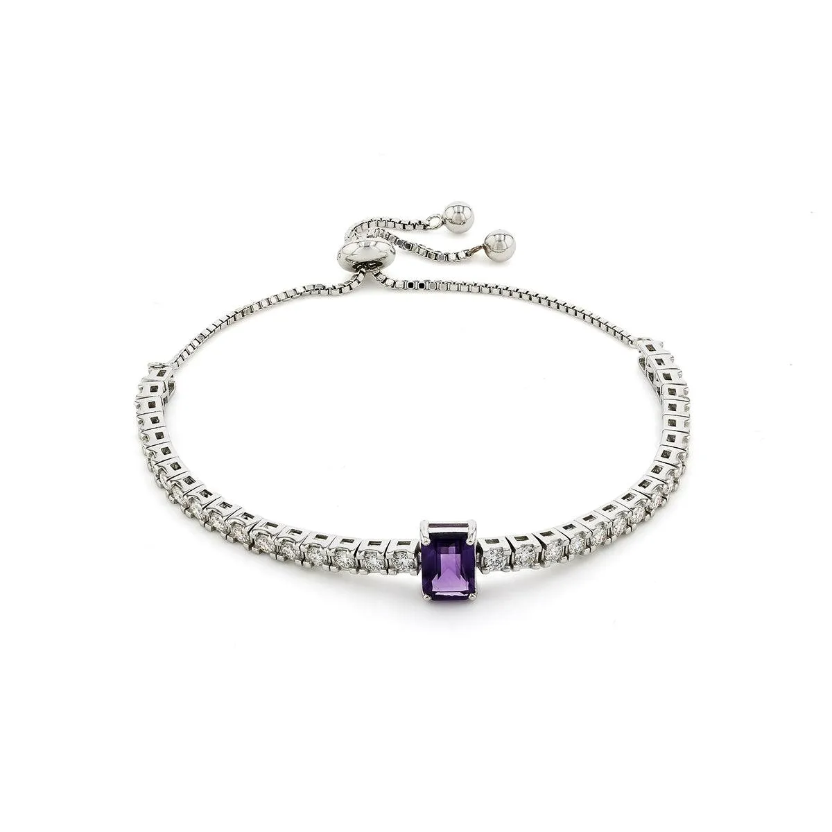 Natural Octagoan Dark Amethyst Bracelet