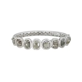 Natural Rough Diamond Bracelet with Halos