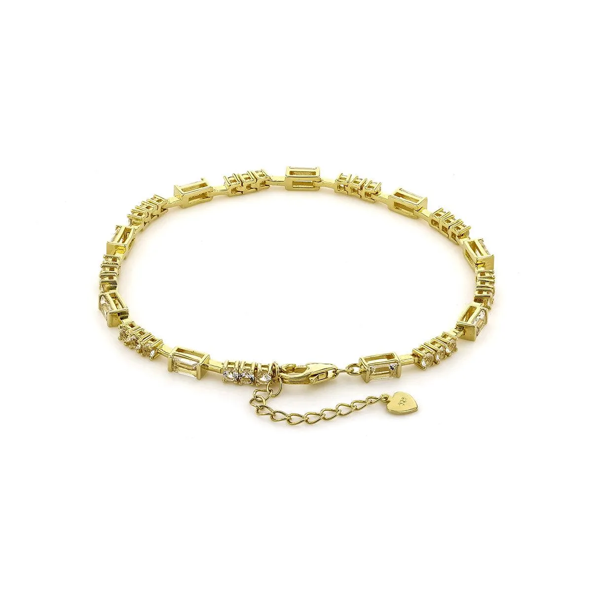 Natural White Topaz Yellow Gold Bracelet