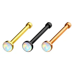 Opal Set IP Over 316L Surgical Steel WildKlass Nose Stud Rings 3 pcs Value Pack