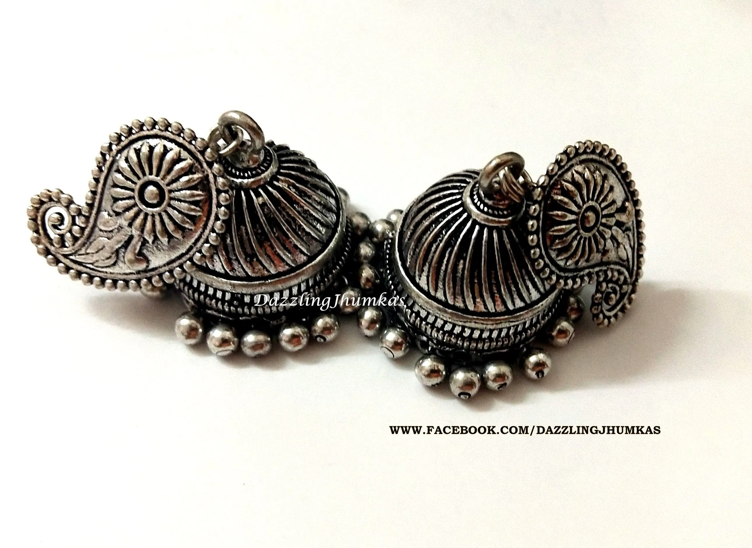 Oxidised German Silver Long haaram Necklace with Earrings Pattern 2 !