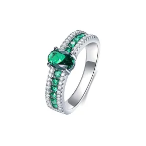 Paraiba Tourmaline Oval Cut Engagement Ring