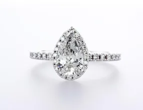 Pear Shape Halo Engagement Ring (1.27Ctw)