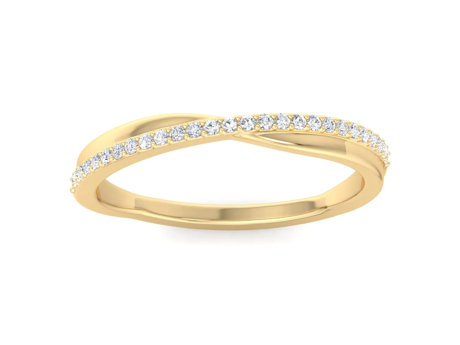 Petite Twist Half Eternity Ring Infinity Diamond Wedding Band