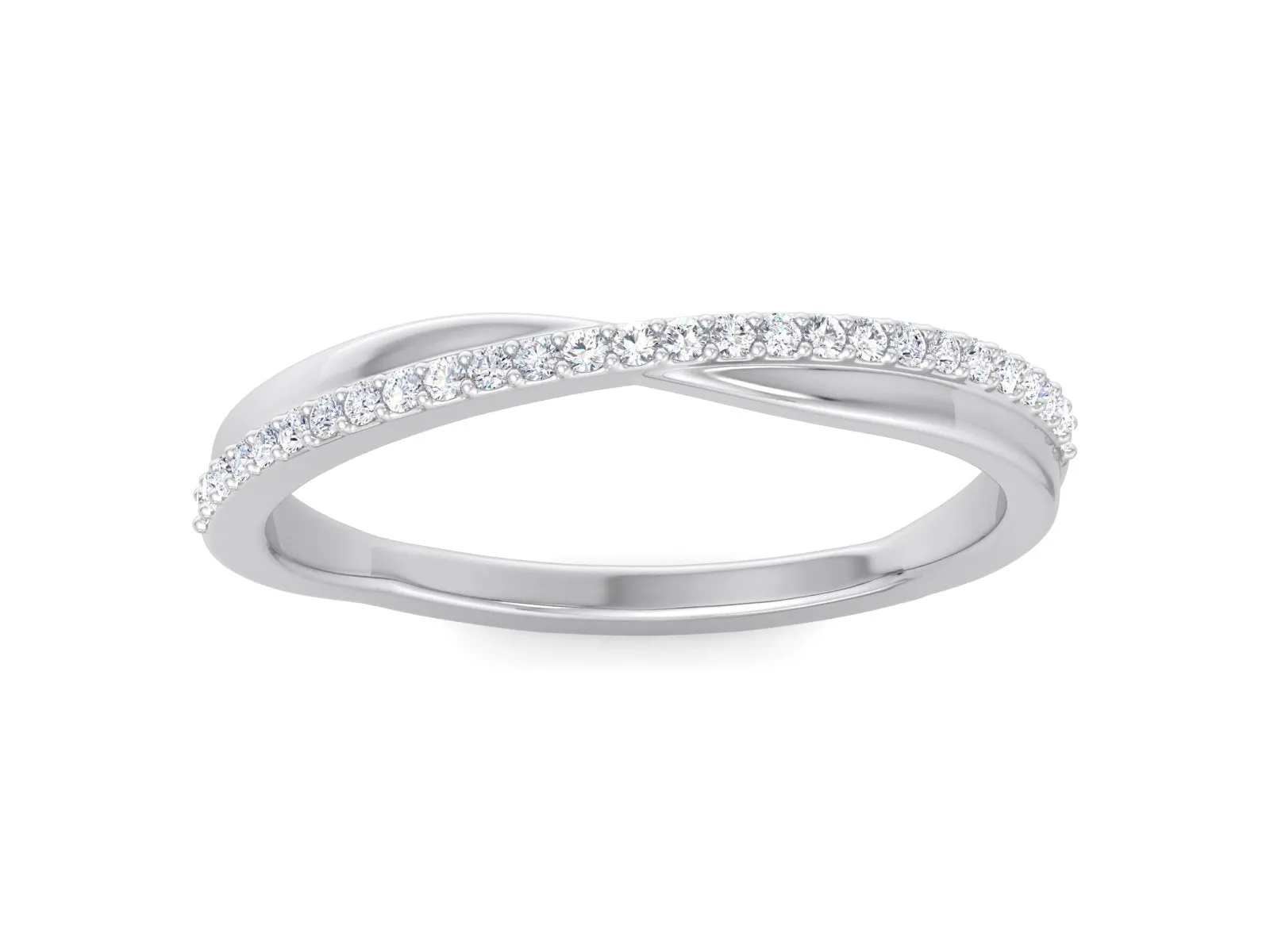 Petite Twist Half Eternity Ring Infinity Diamond Wedding Band