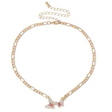 Pink Butterflies Choker