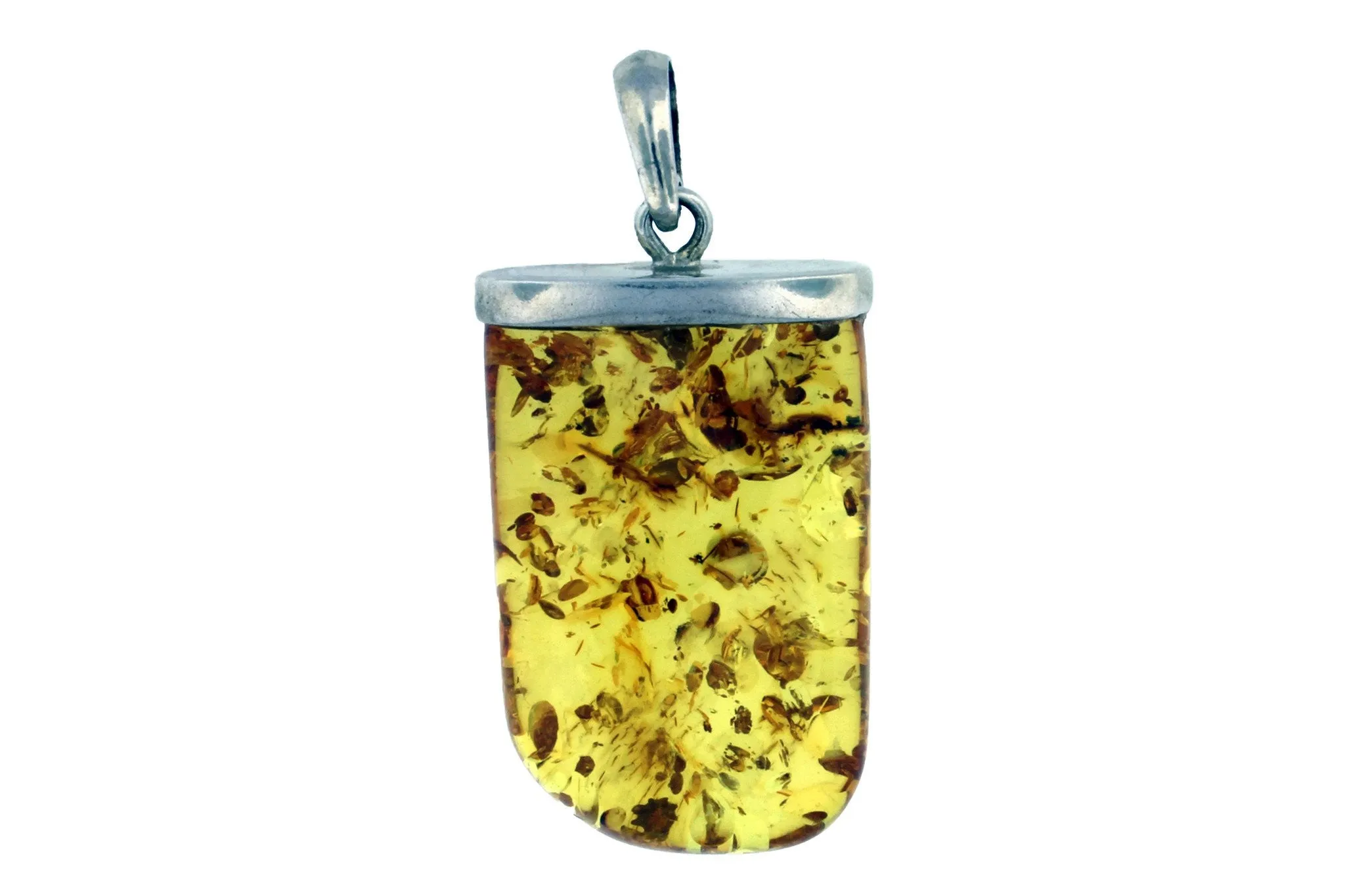 Pretty Sterling Silver Amber Pendant